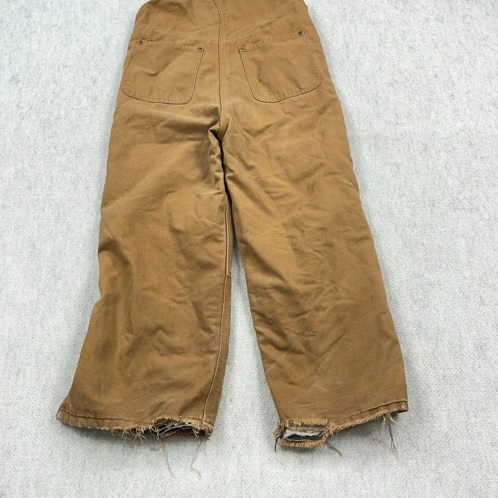 Carhartt  Bibs Youth‎ 10 Insulated Overalls Duck Tan Canvas Double Knee 30x22